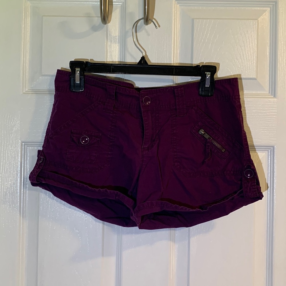 Purple khaki shorts